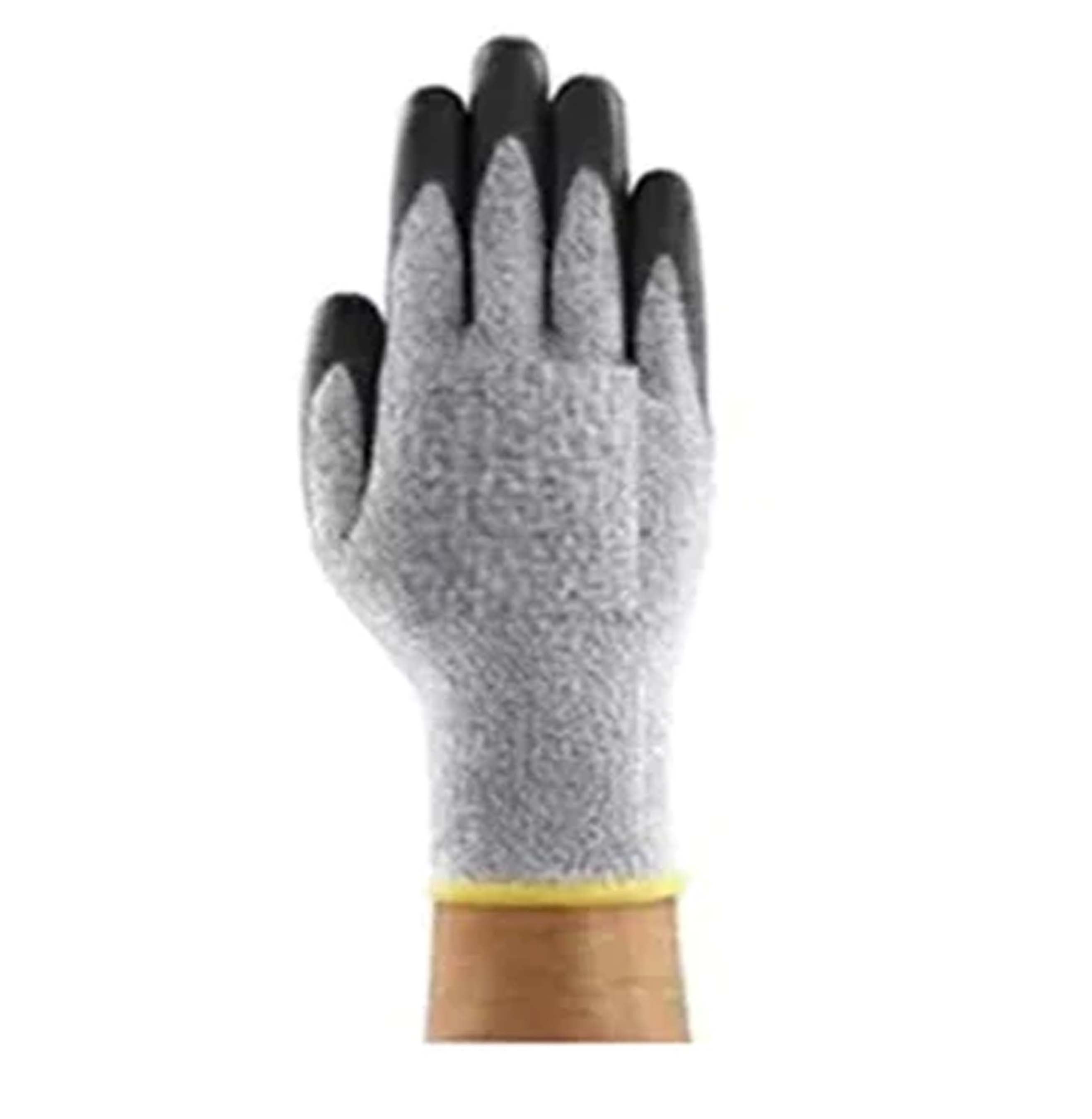 Grey & Black Polyurethane & Spandex Industrial Hand Gloves, Size: 9, 4