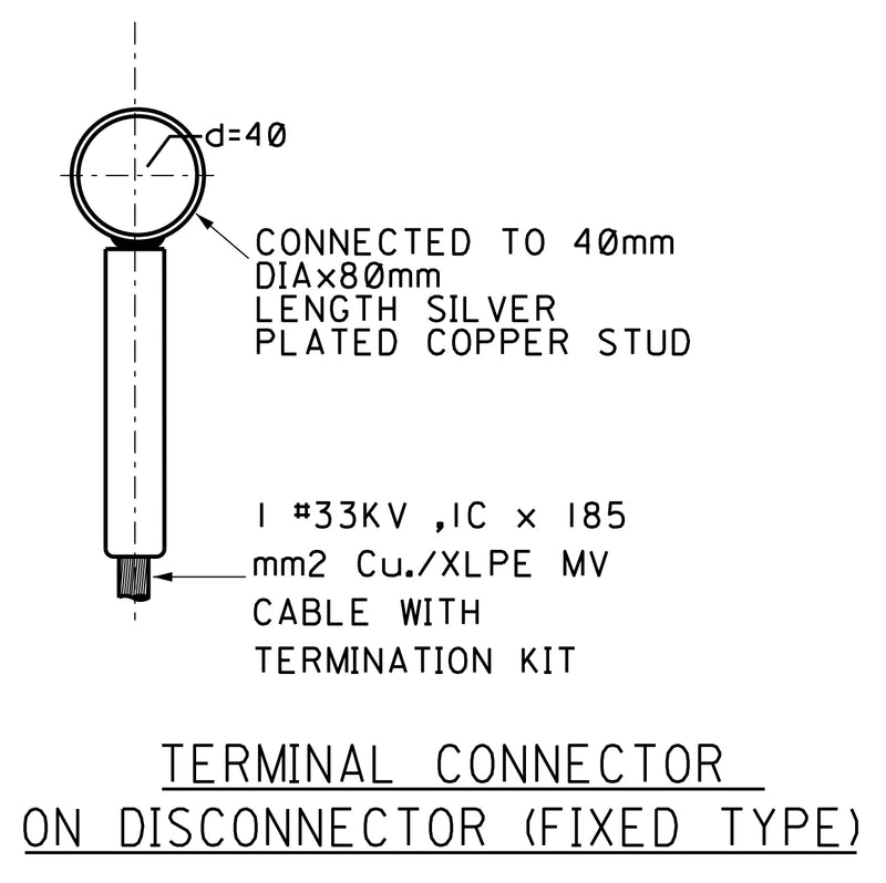 Terminal Connector on Disconnector (Fixed Type), Suitable for 2.5" AL Tube (73mm)