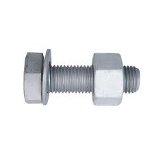 Hot Dip Galvanized Nut, Bolt and Spring Washer,M12x100mm (1Nut, 1Bolt,1Spring Washer) , PC-4000120