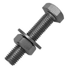 Hex Nut, Bolt and Spring Washer ,M10X40mm (1Nut, 1Bolt,1Spring Washer) SS316, PC-4000116