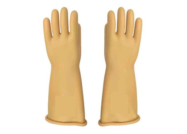 11KV 355mm Rubber Off White Electrical Hand Gloves,PC-17000012