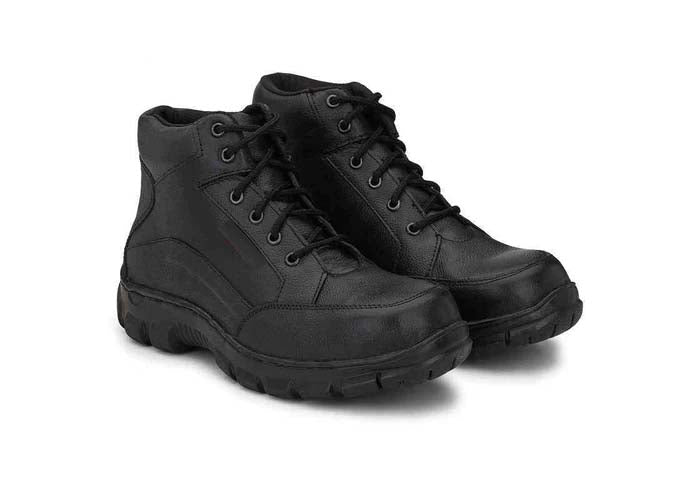 Kavacha S50 Pure Leather Steel Toe PVC Black Work Safety Shoes, Size: 6,PC-17000033