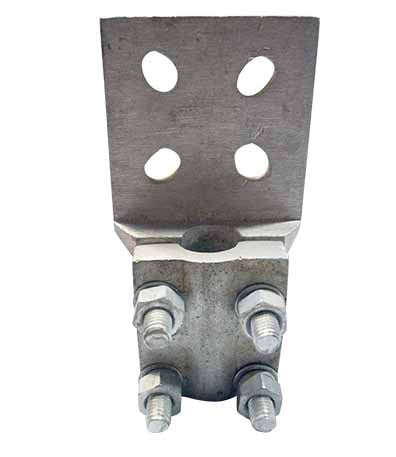 Pad/Flat Terminal Clamp/Connector Oblong Holes C/C_40-55mm (Flat 100X100X12 to ACSR Conductor)_Single-Single,PC-4100000184