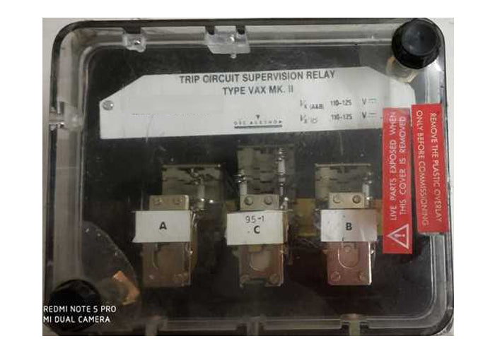 Trip Circuit Supervision Relaytype VAX31 Model: VAX31ZG0750BA,Vx: 110-125/220-250V DC,Contact: 2NO 2C/O