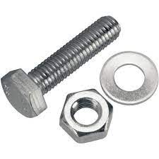 Thread Bolt Fast M10x115 HDG 8.8 Grade, 1Bolt, 1Nut, 2Pack Washer, 1Spring Washer,PC-4000006