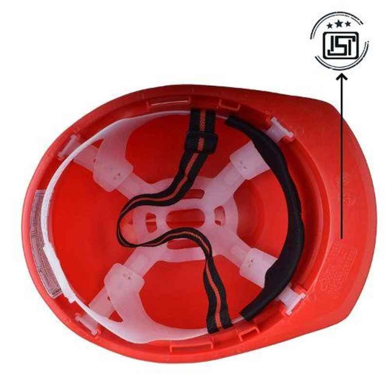 Allen Cooper Red Polymer Nape Type Safety Helmet with Chin Strap, SH-701-R -  Voltampz Enterprise