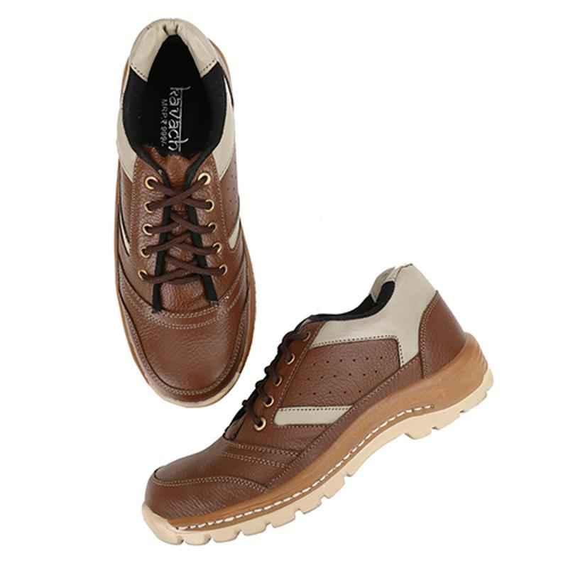 Kavacha S46 Steel Toe Brown Work Safety Shoes, Size: 9 -  Voltampz Enterprise